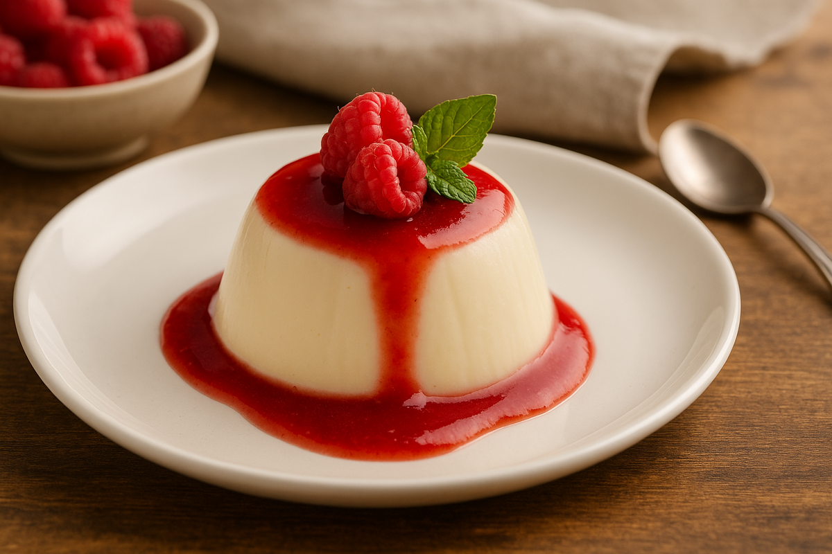 Панна котта с ягодным соусом — фото